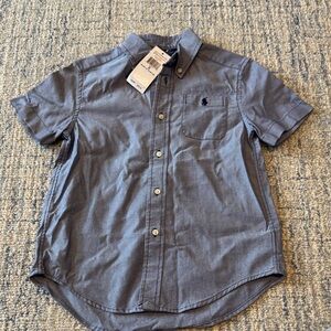 Ralph Lauren Blue/Gray Short Sleeve Button Down Shirt size 6 new with tags